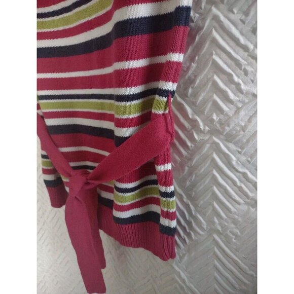 Crazy 8  ~ Girls Short Sleeve Tie Sweater ~ Pink Striped - XL (14) Darling! - Picture 7 of 7